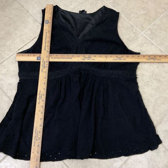 TORRID Sleeveless Eyelet V-Neck Women's Babydoll Blouse Top Size 3XL Black Fairy - Picture 7 of 13